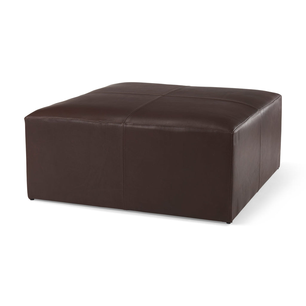 Mercana Minara 36" x 36" x 16" Leather Ottoman