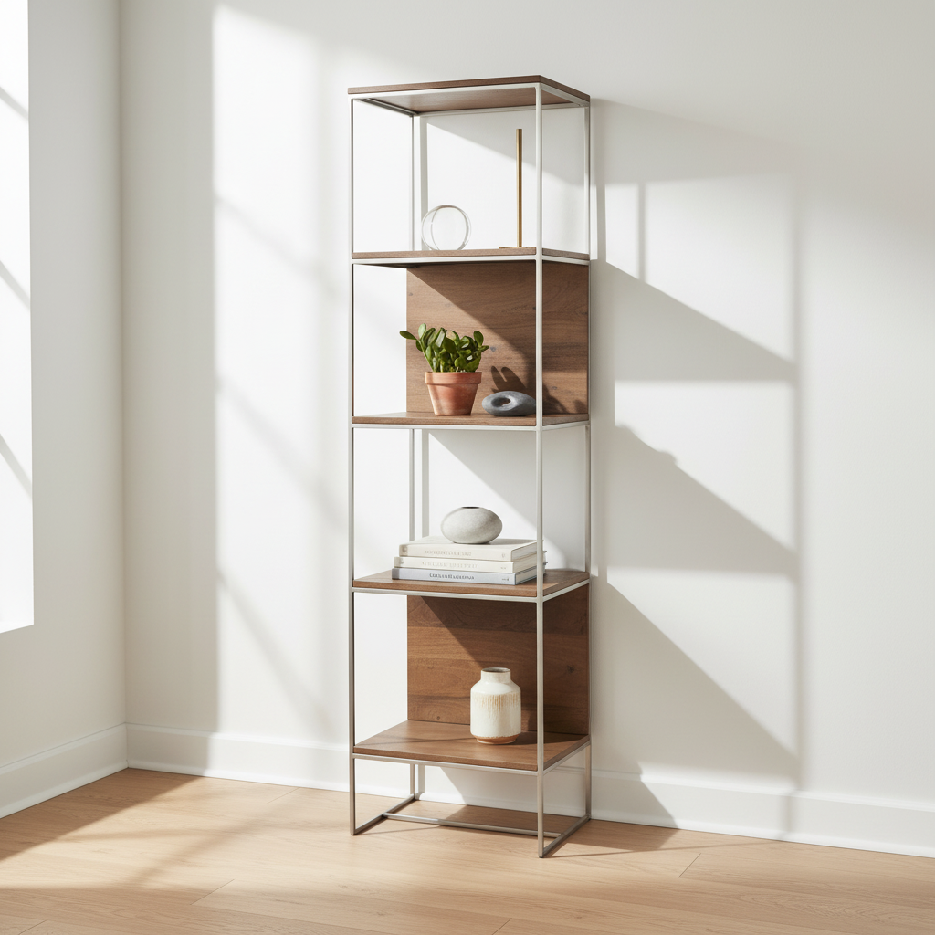 Mercana Morris 20" x 15" x 71" Solid Wood Wall Shelf