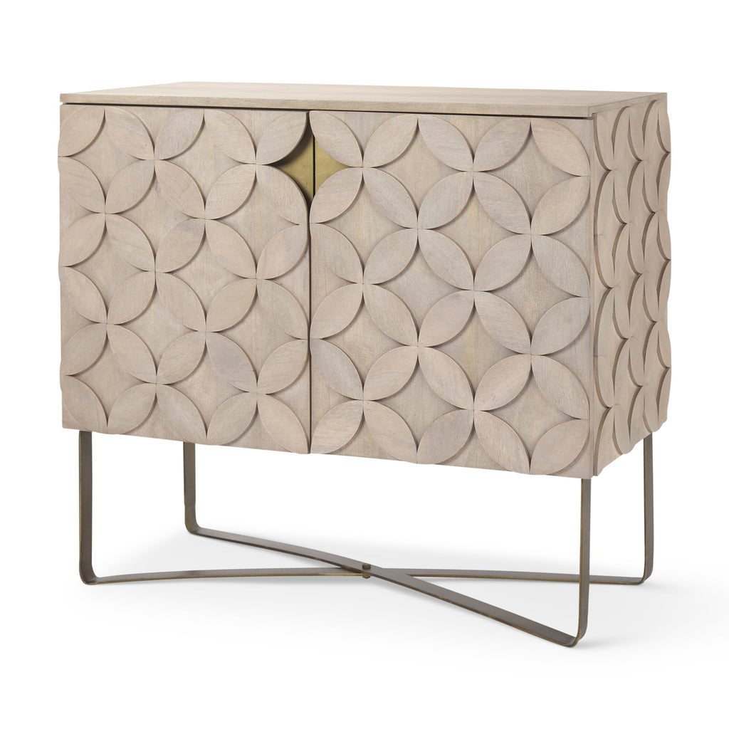 Mercana Excelsior 36.5" x 18.5" x 32.5" Iron,Solid Wood Accent Cabinet