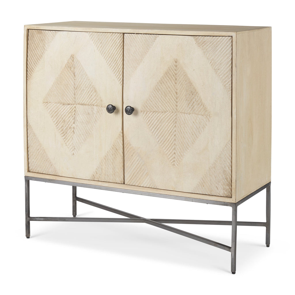 Mercana Hogarth 36" x 16" x 34" Iron,Solid Wood Accent Cabinet