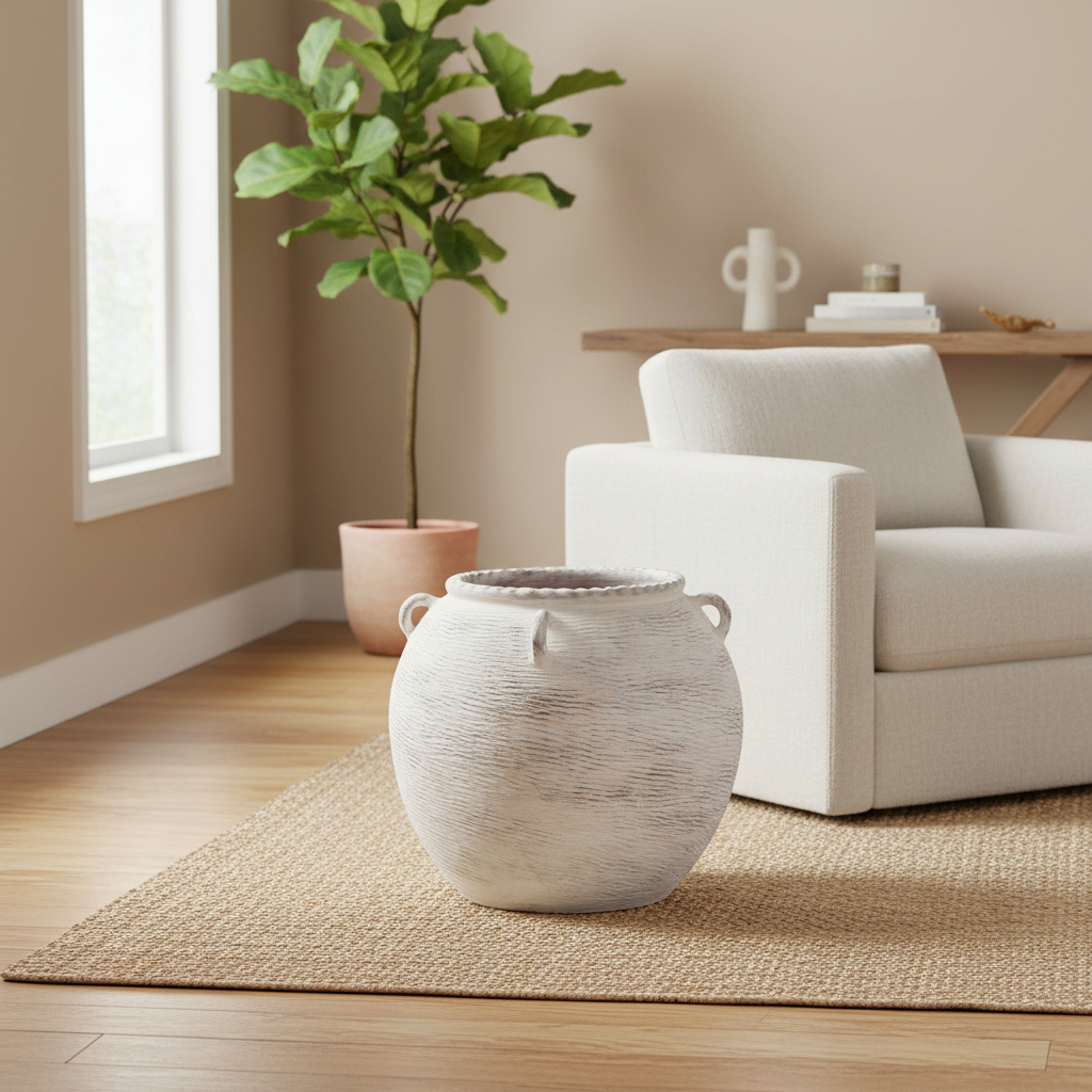 Mercana Misha 25.2" x 25.2" x 22.4" Ceramic Floor Vase