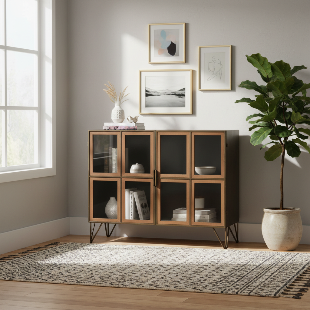 Mercana Pandora 36.8" x 16.3" x 29.9" Iron Accent Cabinet