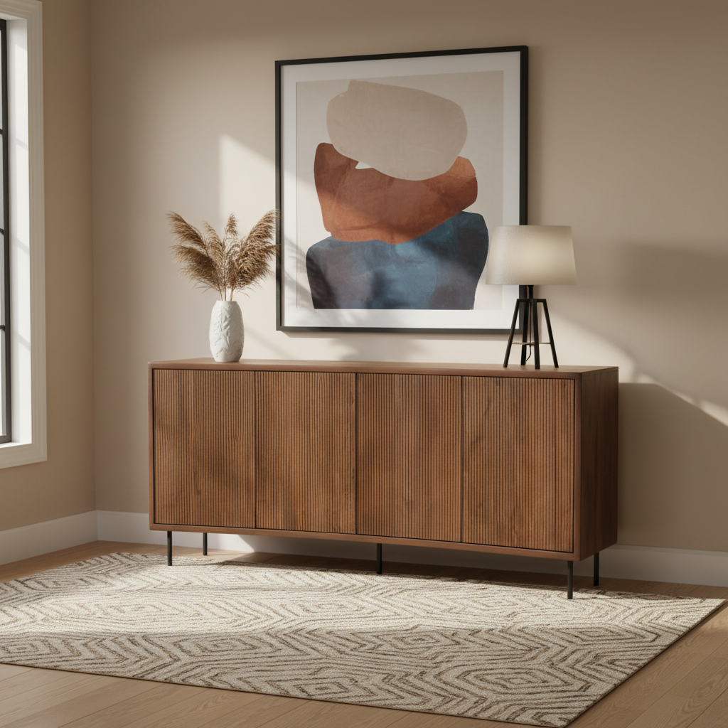 Mercana Lance 70" x 15.8" x 32" Solid Wood Sideboard