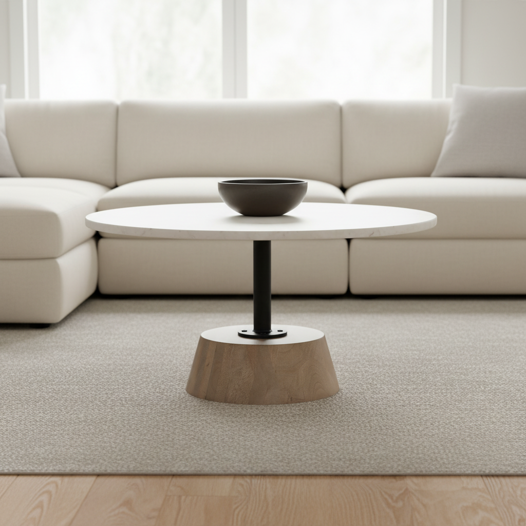 Mercana Maxwell 34" x 34" x 16" Stone Coffee Table