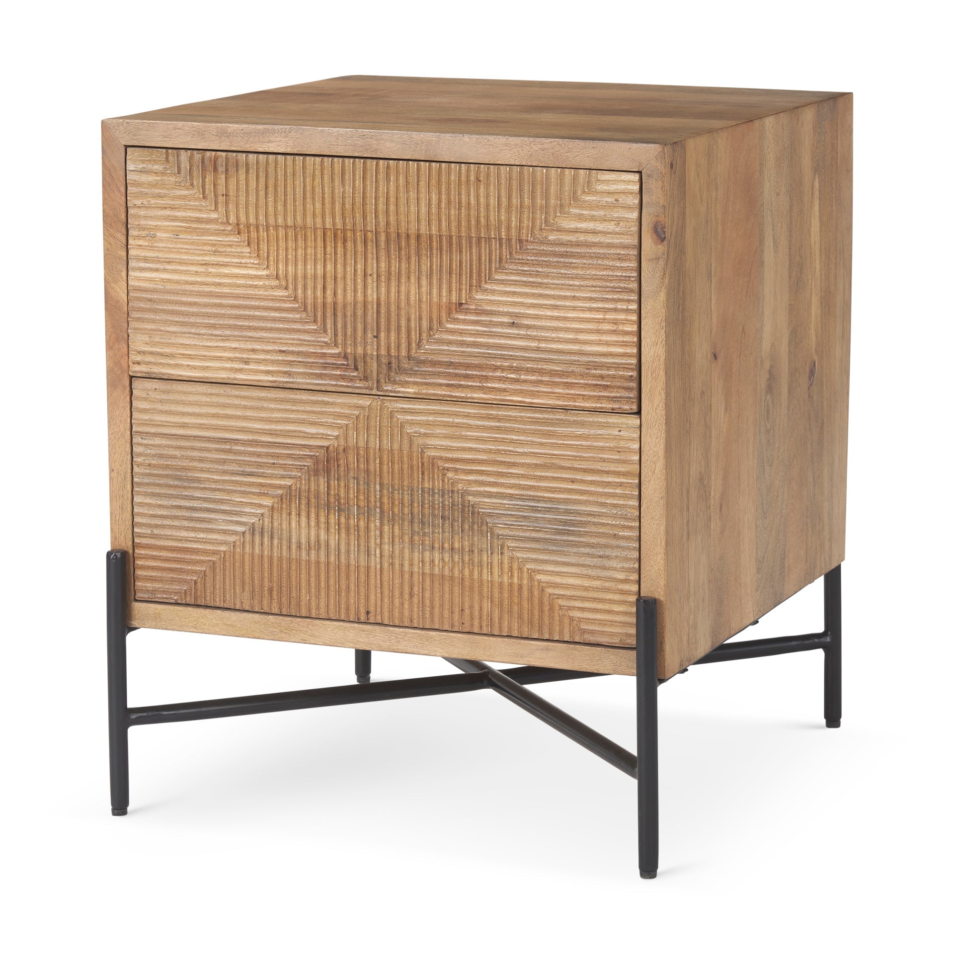 Mercana Cairo 22" x 23.5" x 26" Solid Wood Side Table