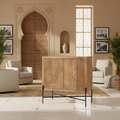 Mercana Cairo 36" x 19.5" x 36" Solid Wood Accent Cabinet