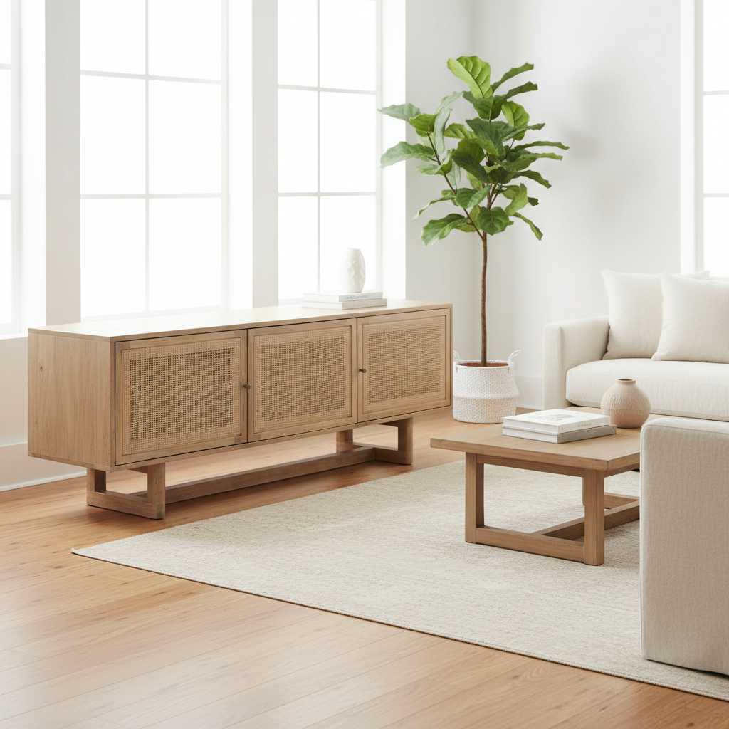 Mercana Grier 65" x 18.8" x 23" Solid Wood Media Unit