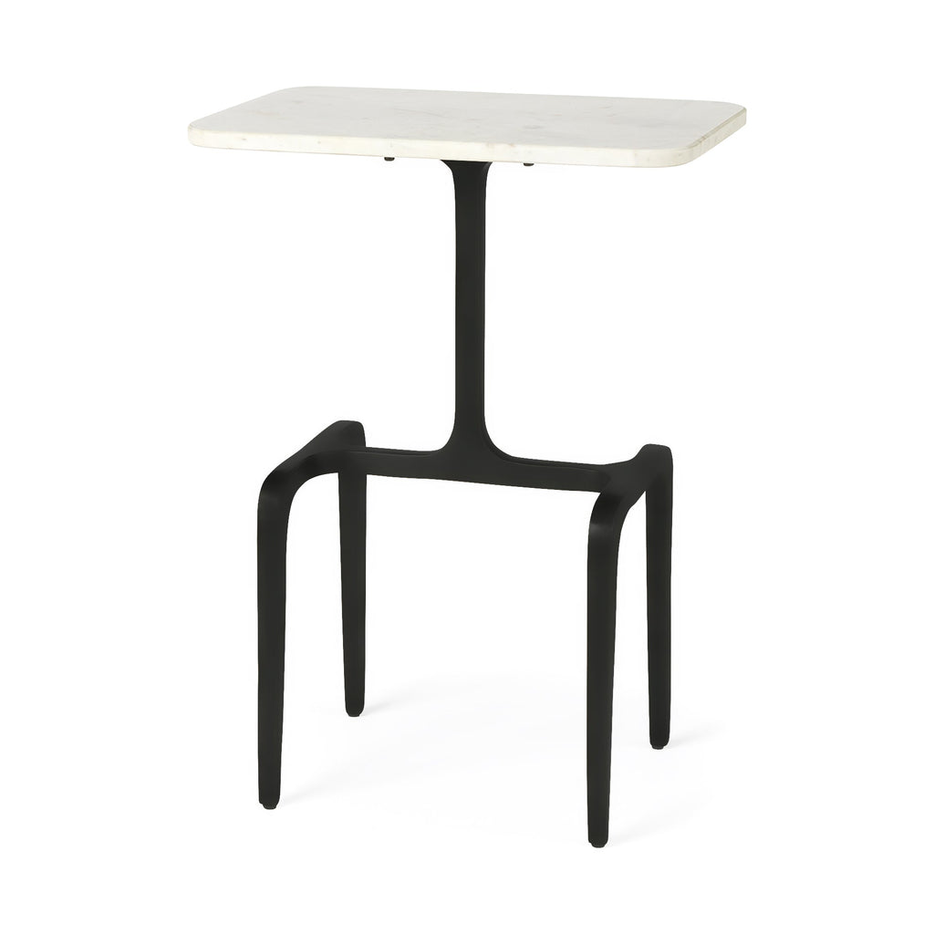 Mercana Preston 17.3" x 11.3" x 22.8" Marble Side Table