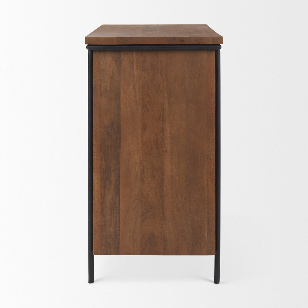 Mercana Maddox 40" x 18.5" x 32.8" Iron,Solid Wood Accent Cabinet