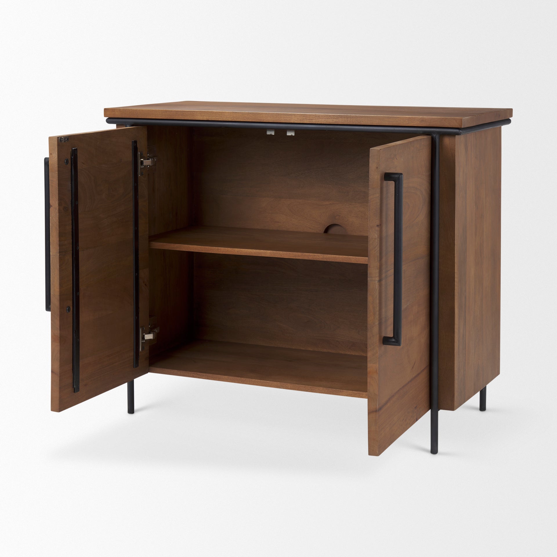 Mercana Maddox 40" x 18.5" x 32.8" Iron,Solid Wood Accent Cabinet