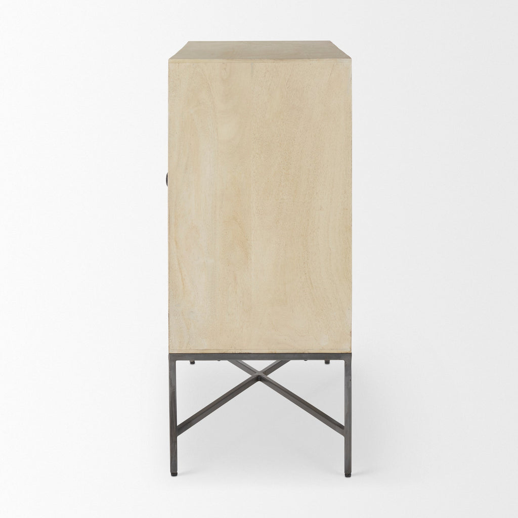 Mercana Hogarth 36" x 16" x 34" Iron,Solid Wood Accent Cabinet