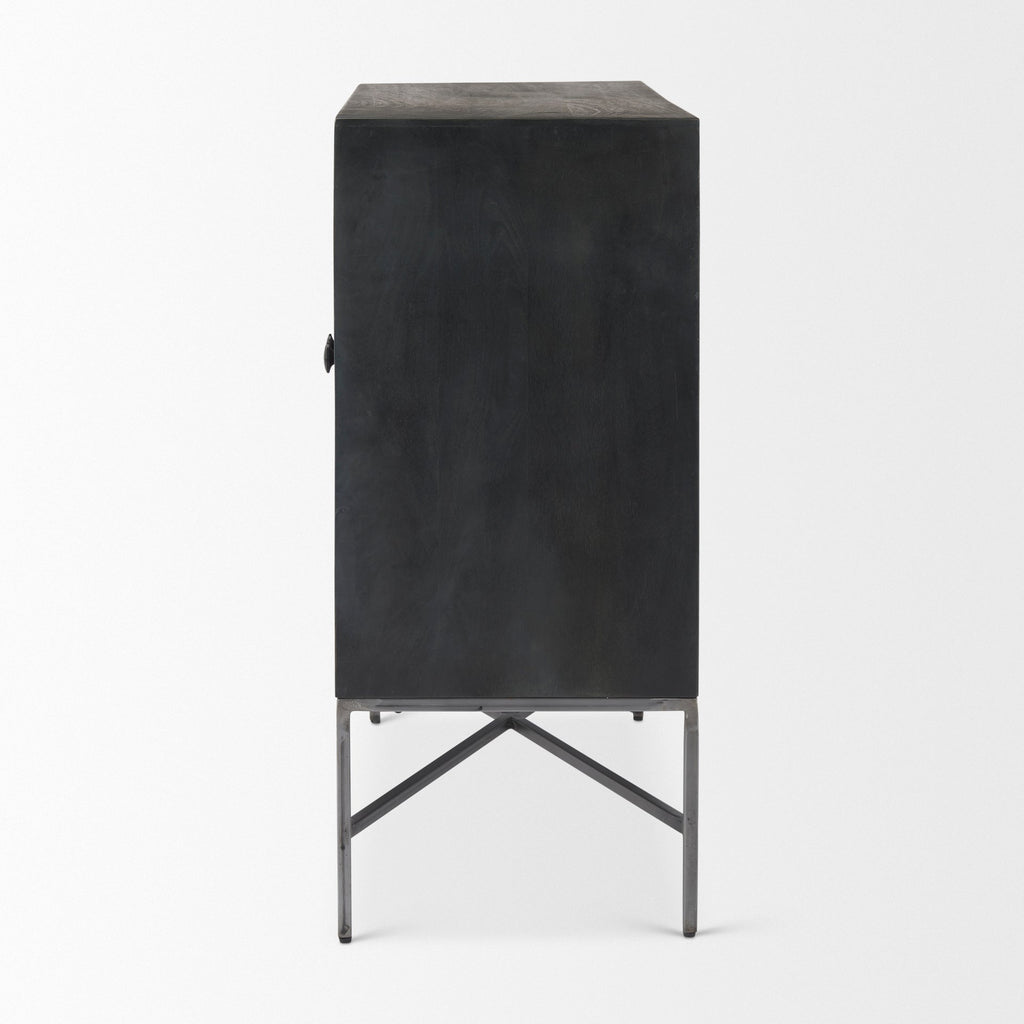 Mercana Hogarth 36" x 16" x 34" Iron,Solid Wood Accent Cabinet