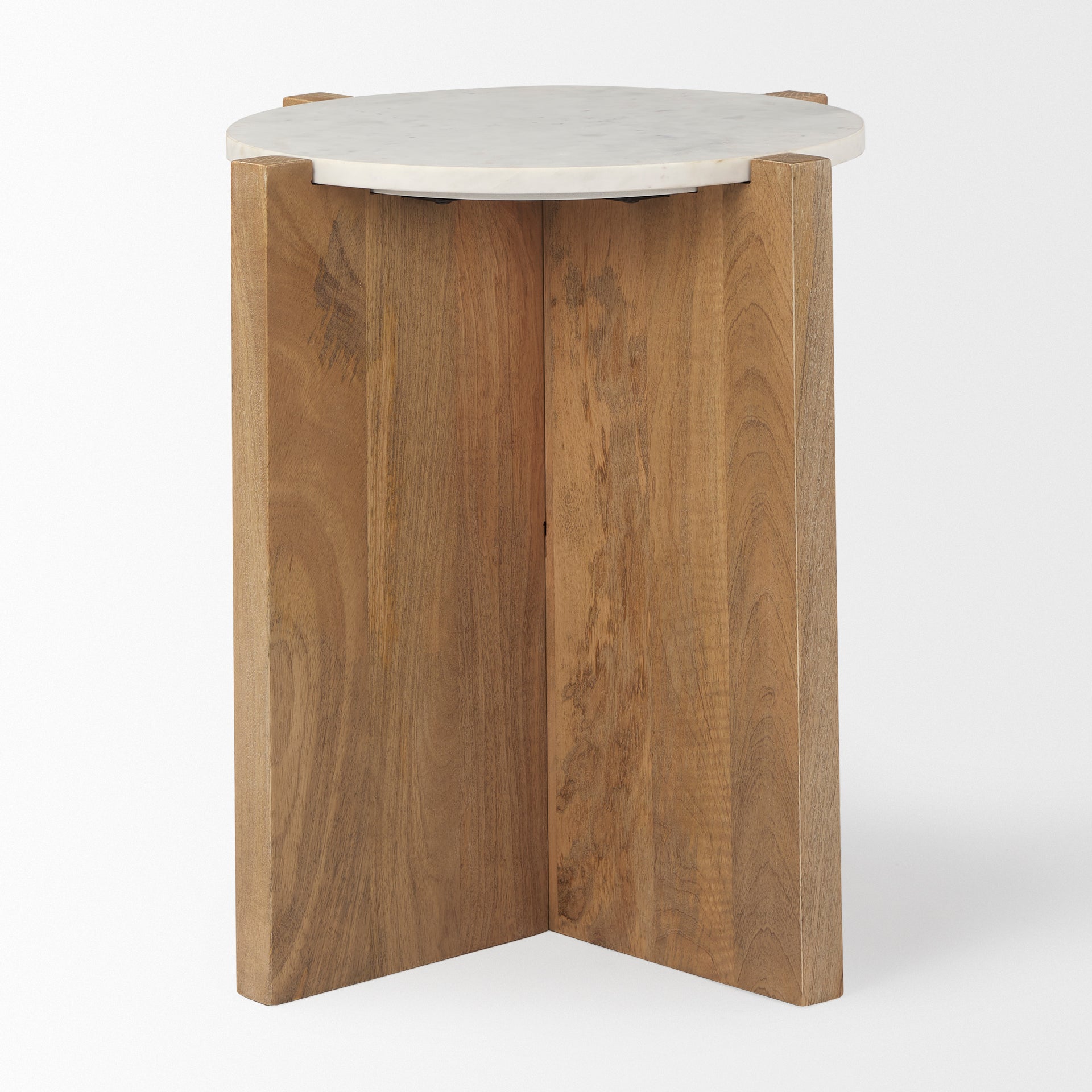 Mercana Bianca 21.5" x 21.5" x 22" Solid Wood,Stone Side Table