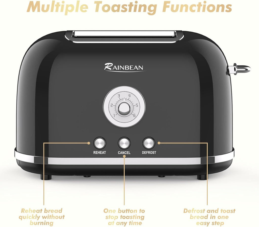 Retro 2-Slice Stainless Steel Toaster