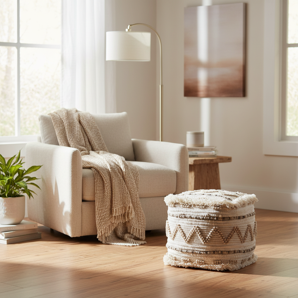 Mercana Caela 18" x 18" x 18" Pouf
