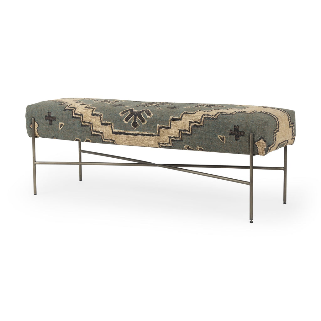 Mercana Avery 55" x 17" x 18" Metal Bench