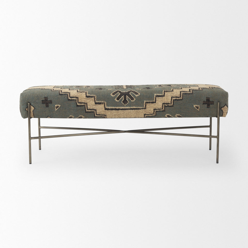 Mercana Avery 55" x 17" x 18" Metal Bench