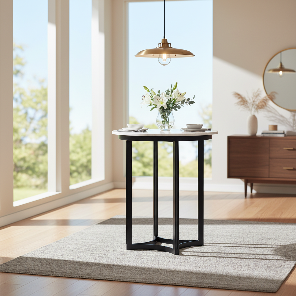 Mercana Tanner 32" x 32" x 36" Metal Dining Table