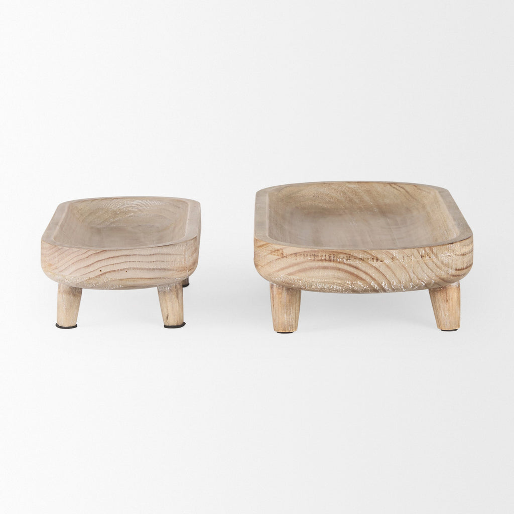 Mercana Carver 14" x 5.9" x 3.1" Solid Wood Tray
