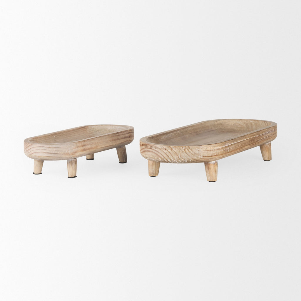 Mercana Carver 14" x 5.9" x 3.1" Solid Wood Tray