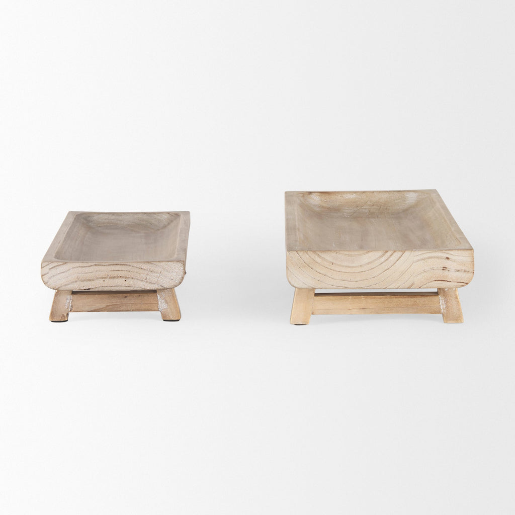 Mercana Carver 15.5" x 6.3" x 2.8" Solid Wood Tray