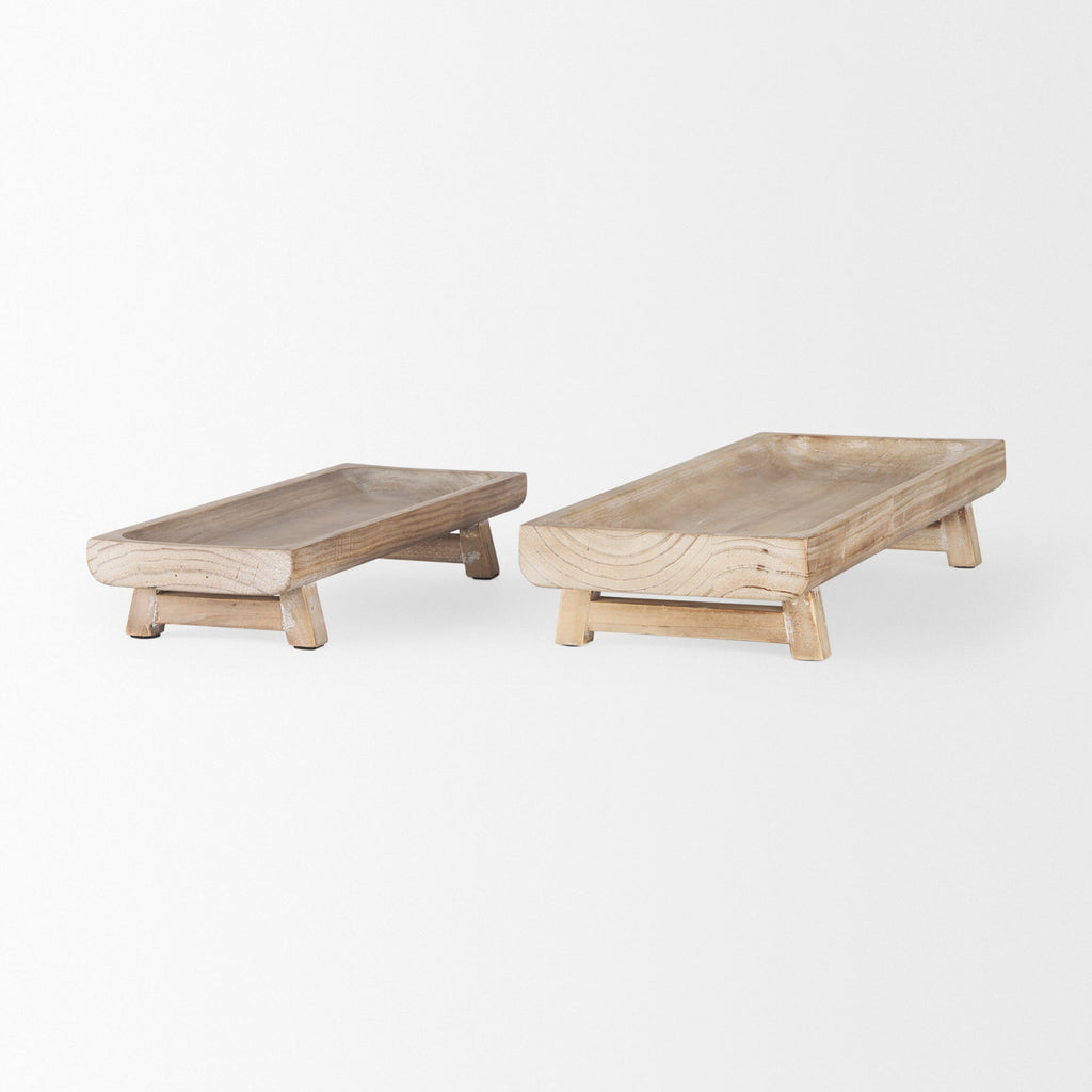 Mercana Carver 15.5" x 6.3" x 2.8" Solid Wood Tray