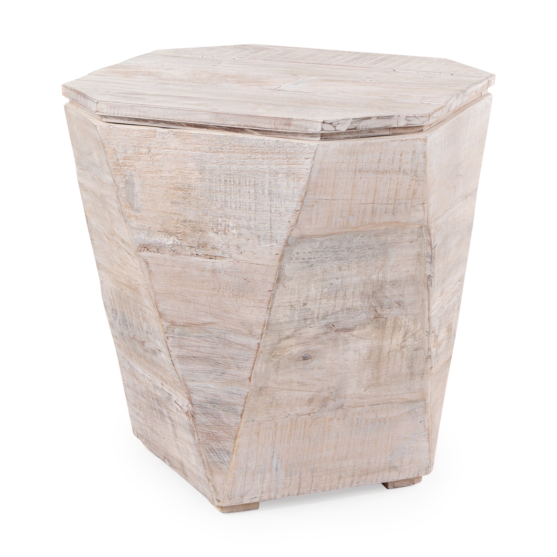 Mercana Esagono 19" x 19" x 20.5" Solid Wood Side Table