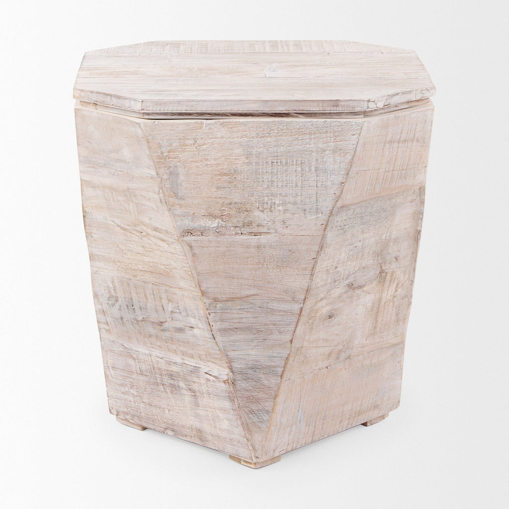 Mercana Esagono 19" x 19" x 20.5" Solid Wood Side Table