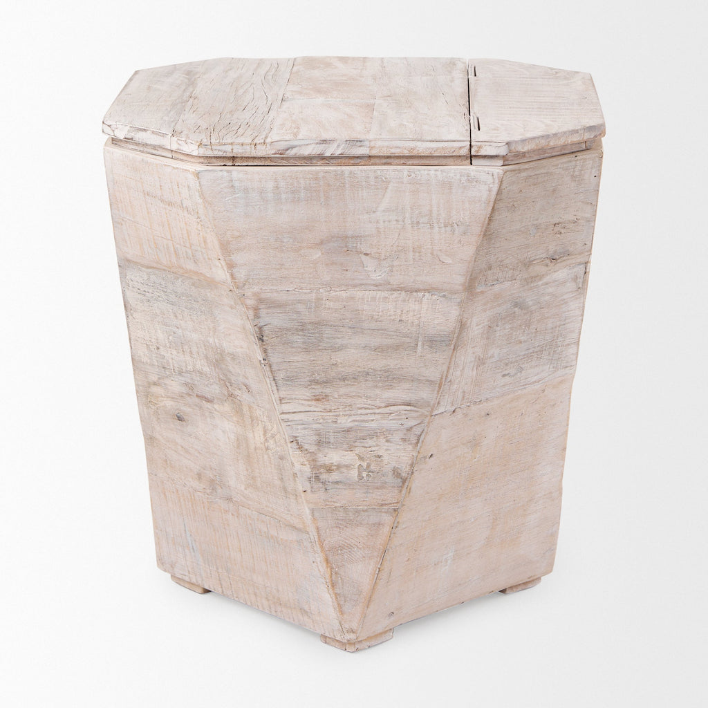 Mercana Esagono 19" x 19" x 20.5" Solid Wood Side Table