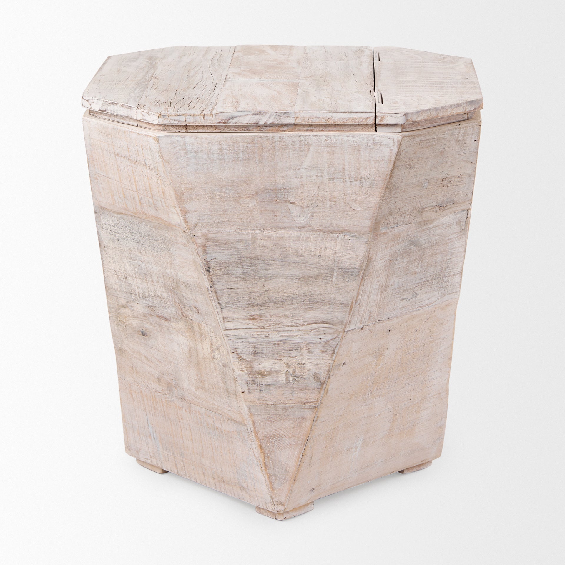 Mercana Esagono 19" x 19" x 20.5" Solid Wood Side Table