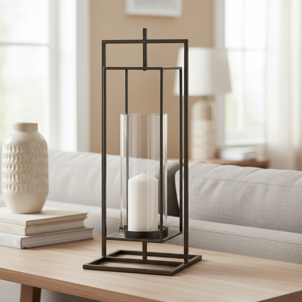 Mercana Albus 9.3" x 9.3" x 23.8" Metal Candle Holder