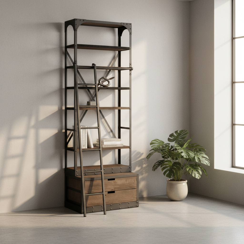 Mercana Brodie 31.5" x 21.5" x 94" Iron Wall Shelf