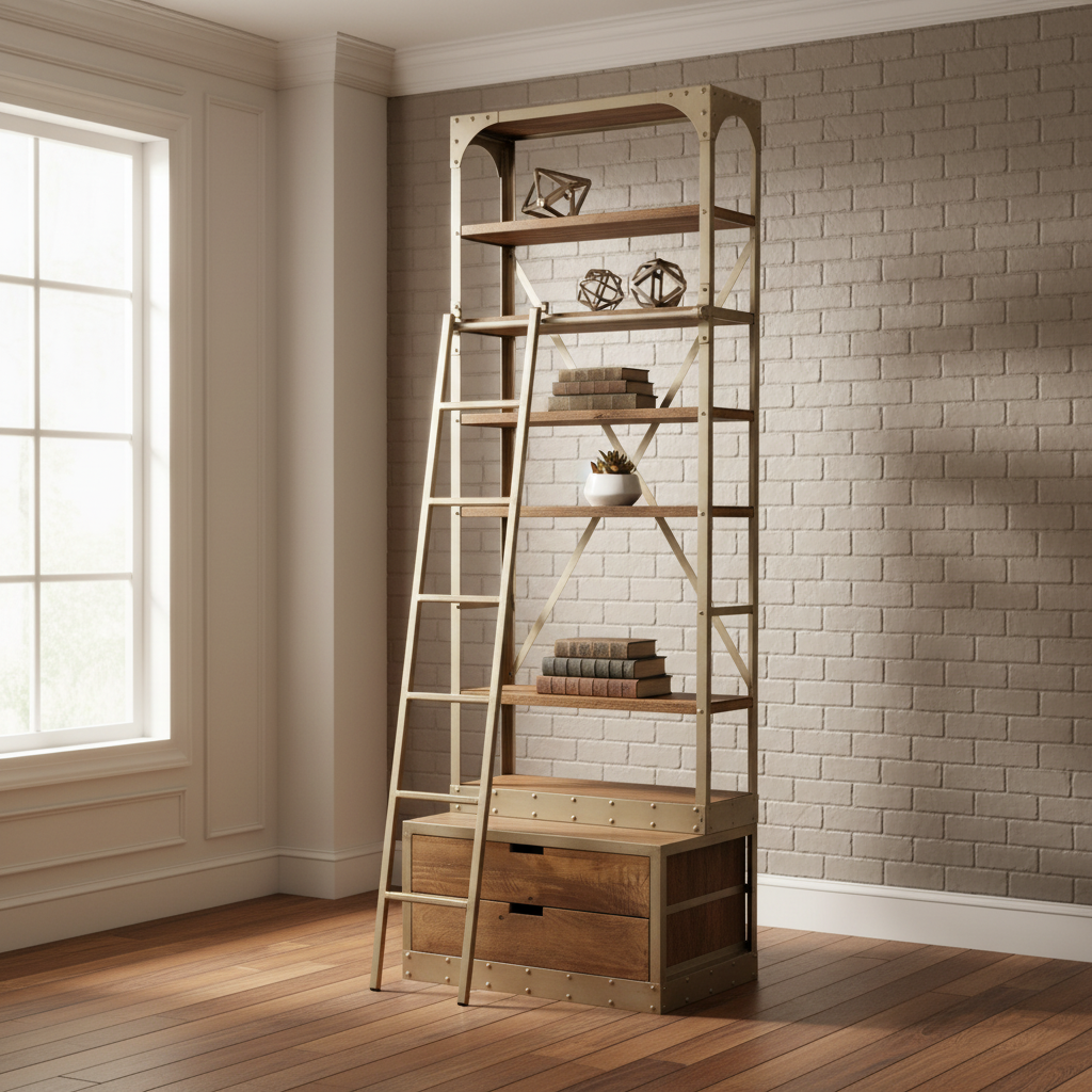 Mercana Brodie 32" x 22" x 94" Iron Wall Shelf