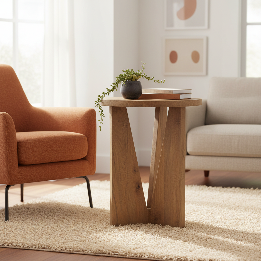 Mercana Mattius 18" x 18" x 22" Solid Wood Side Table
