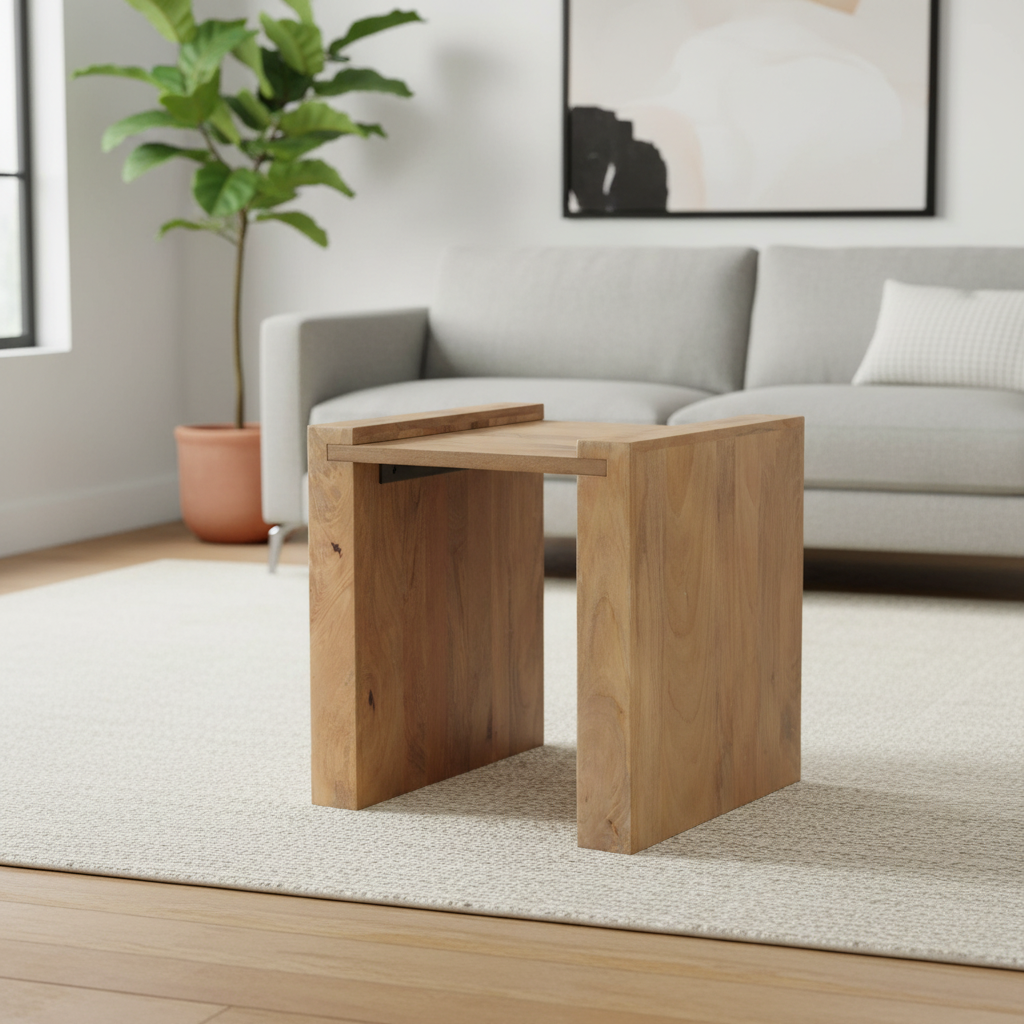 Mercana Athelia 23" x 22" x 22.5" Solid Wood Side Table