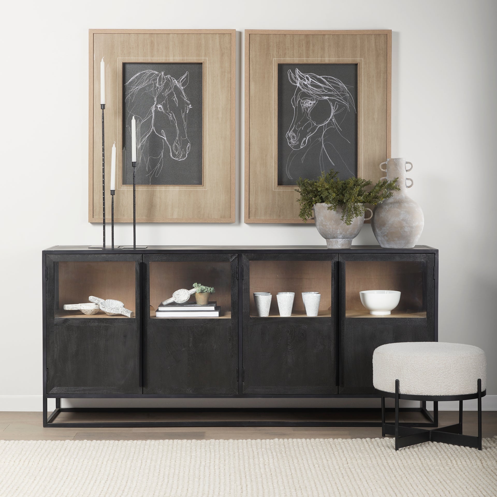 Mercana Sloan 80" x 18.8" x 36.3" Iron Sideboard