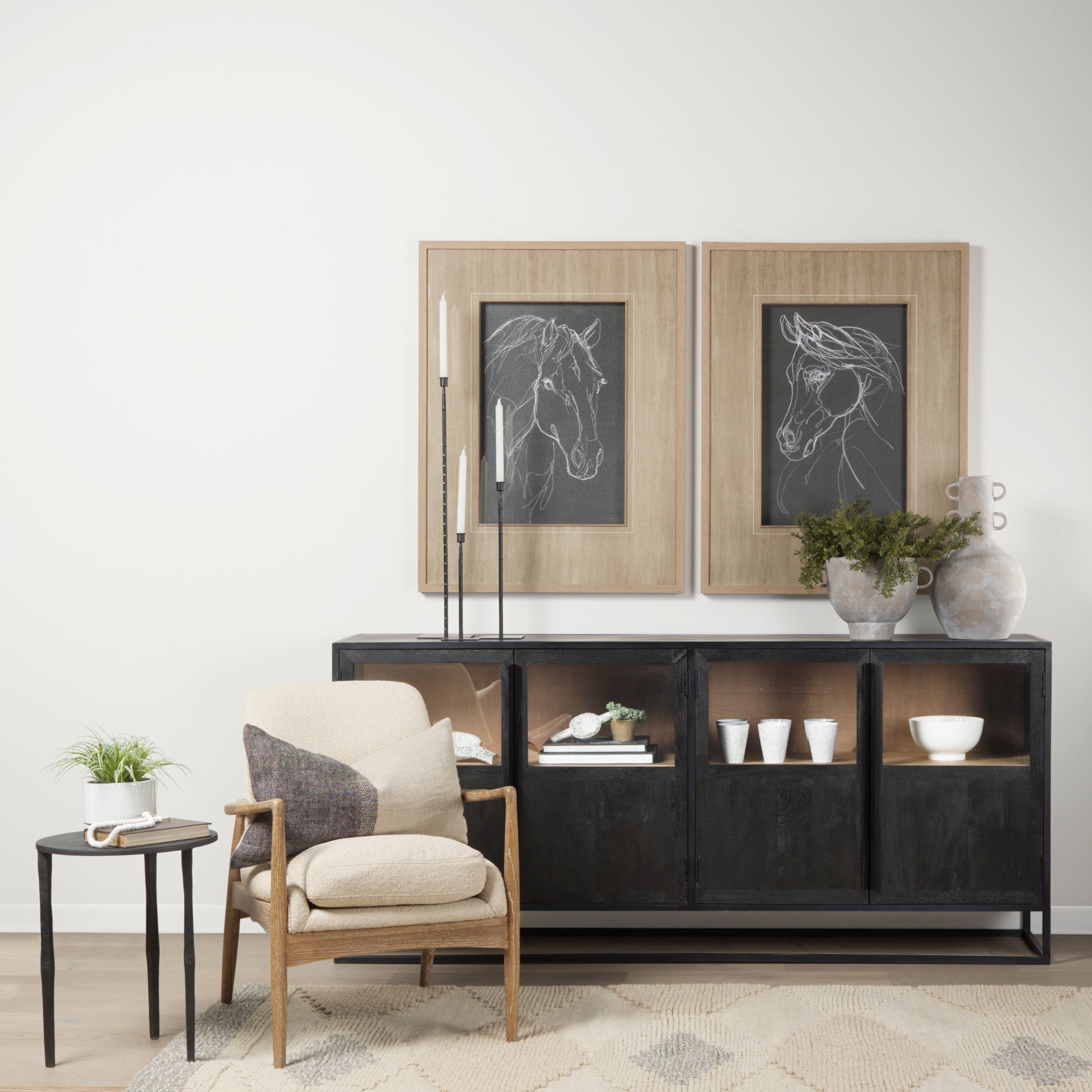 Mercana Sloan 80" x 18.8" x 36.3" Iron Sideboard