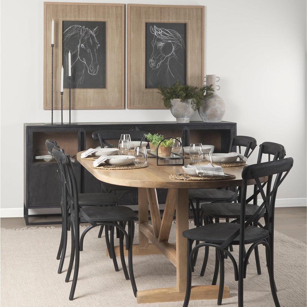 Mercana Viktor 94" x 42" x 30" Solid Wood Dining Table