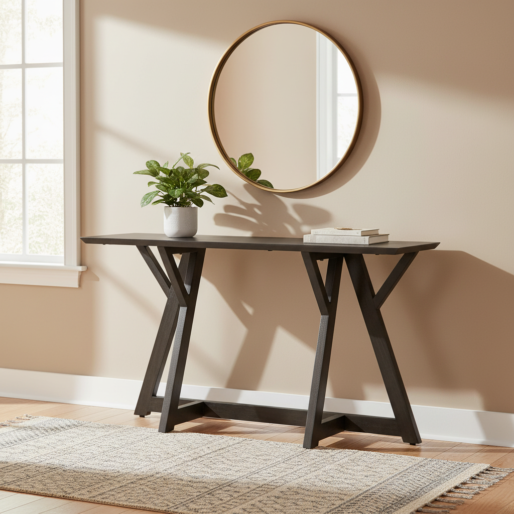 Mercana Jennings 54" x 16" x 29.5" Solid Wood Console Table