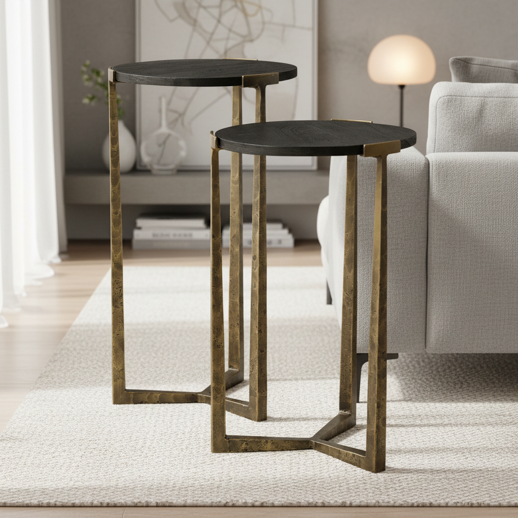 Mercana Atticus 13.3" x 13.3" x 24" Metal Side Table
