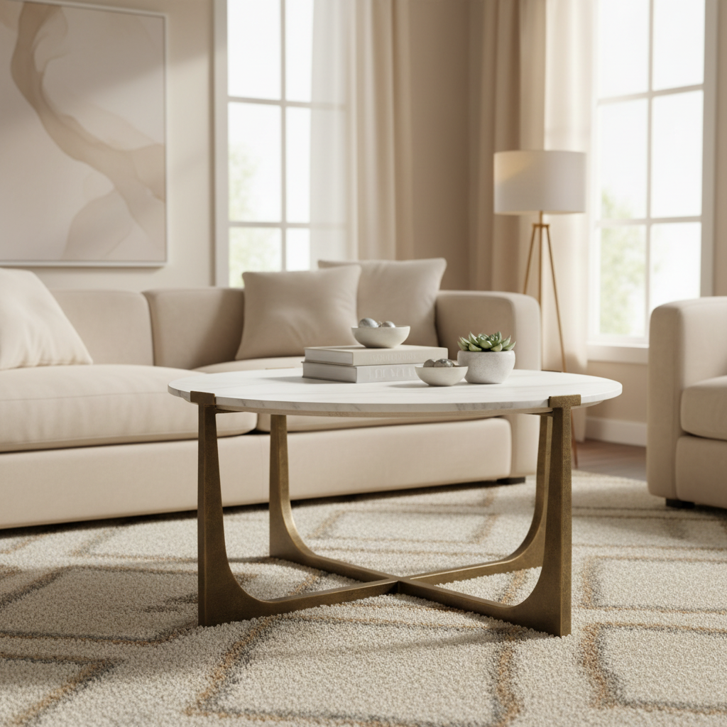 Mercana Atticus 34" x 34" x 16.3" Stone Coffee Table