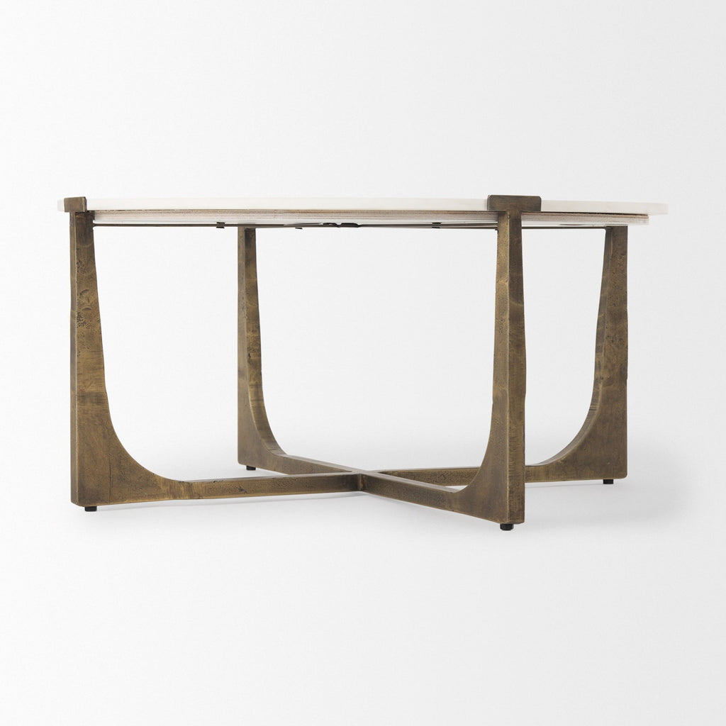 Mercana Atticus 34" x 34" x 16.3" Stone Coffee Table