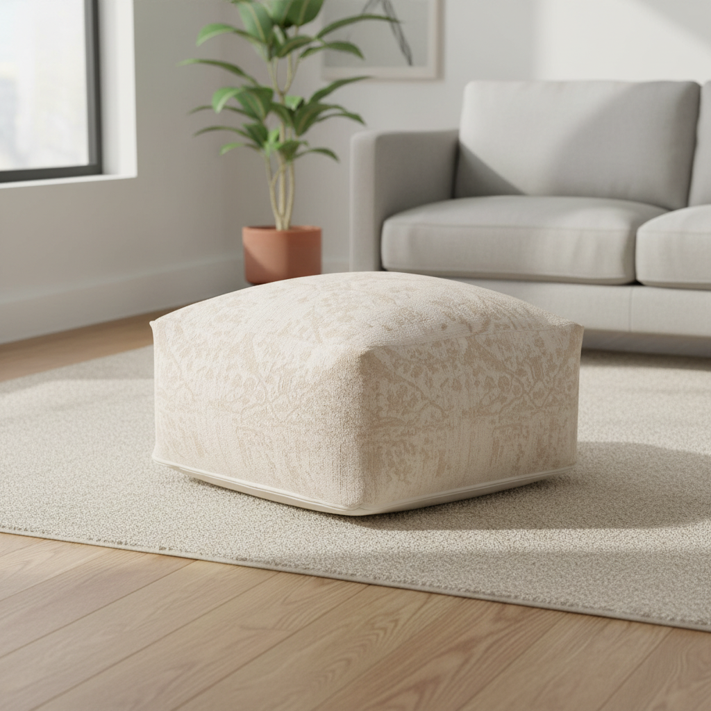 Mercana Khloe 17" x 36" x 36" Cotton Pouf