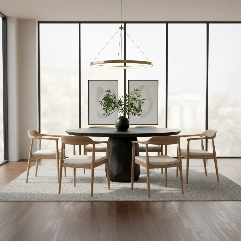 Mercana Fitzgerald 60" x 60" x 30" Solid Wood Dining Table
