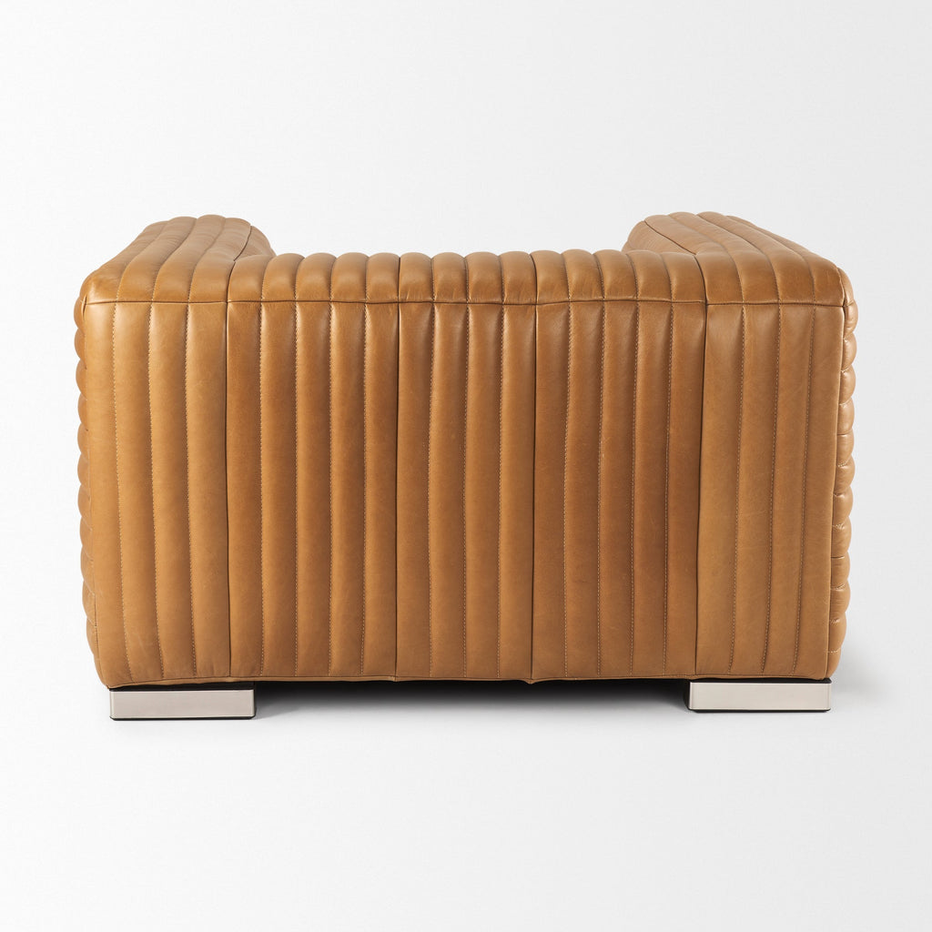 Mercana Ricciardo 45.3" x 38.2" x 26.4" Leather Arm Chair