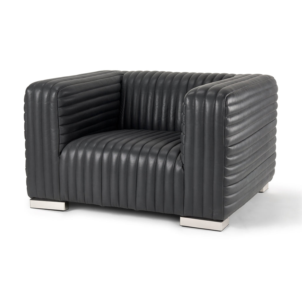 Mercana Ricciardo 45.3" x 38.2" x 26.4" Leather Arm Chair