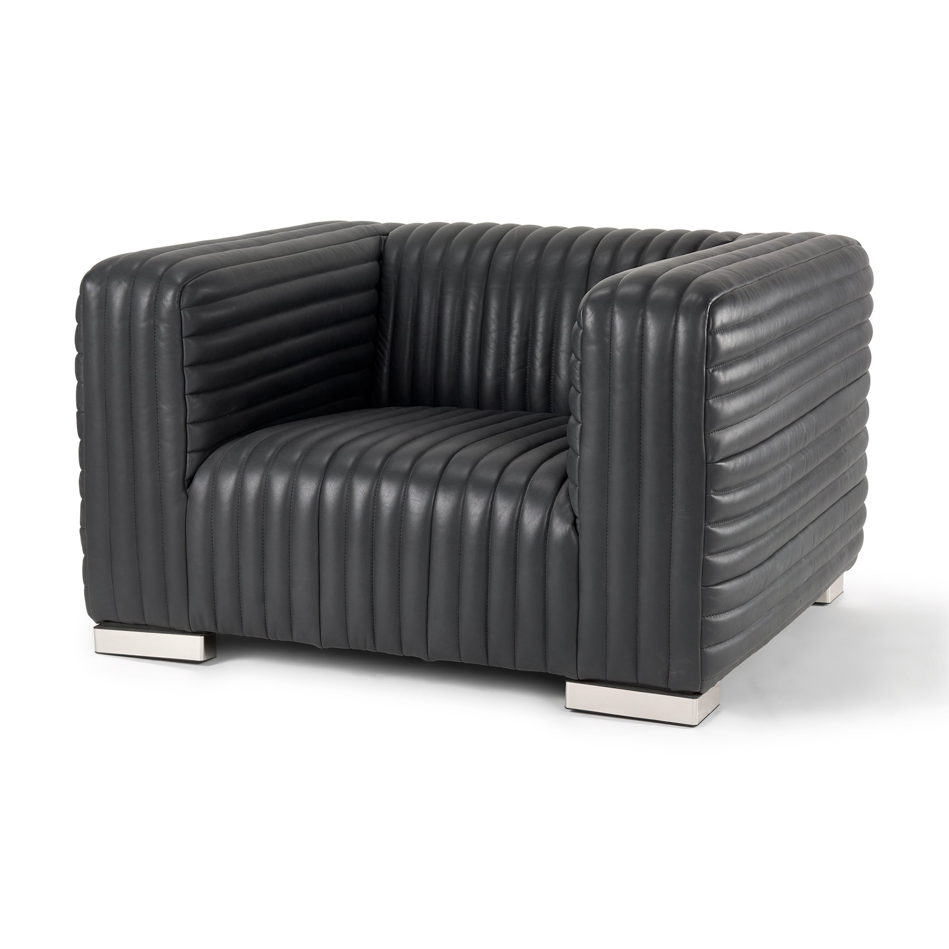 Mercana Ricciardo 45.3" x 38.2" x 26.4" Leather Arm Chair