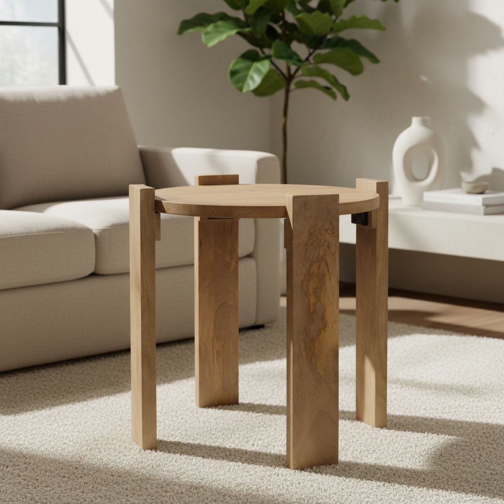 Mercana Evelyn 20" x 20" x 22" Solid Wood Side Table