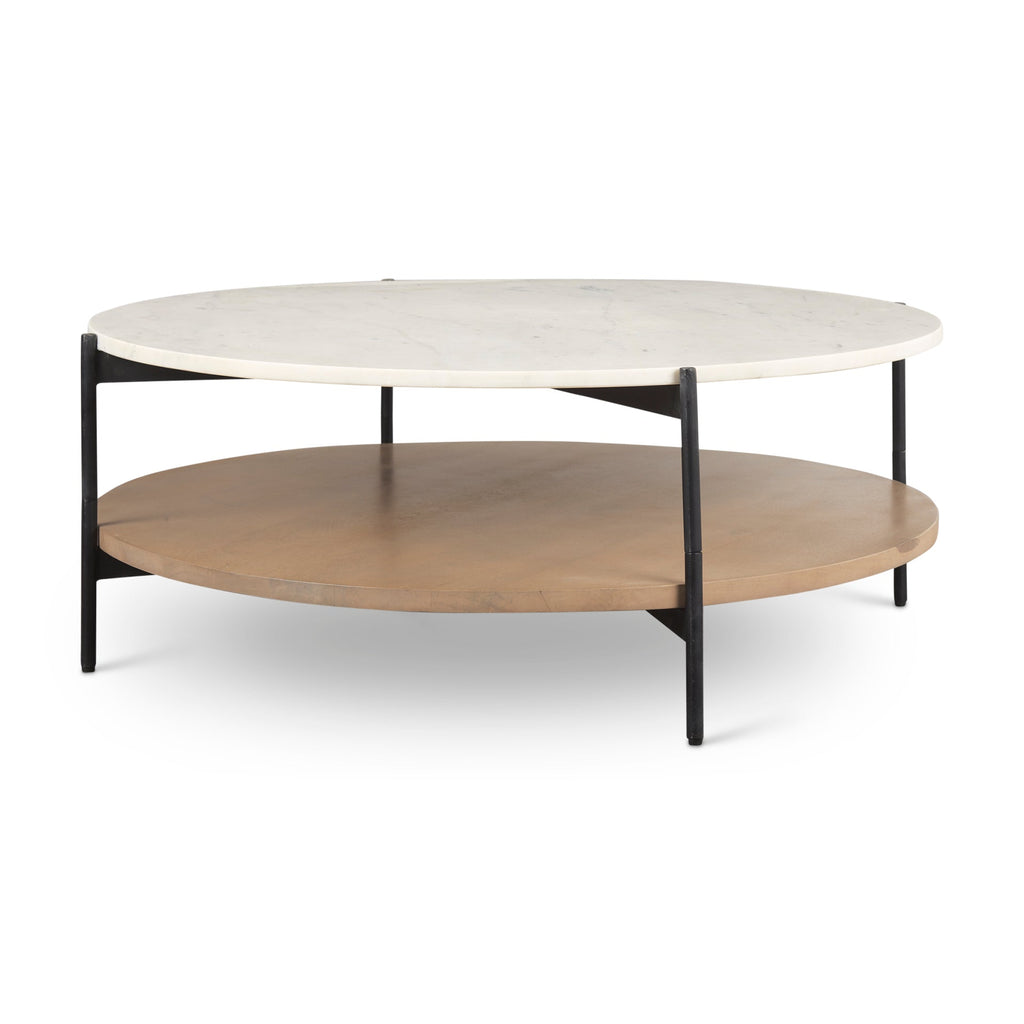 Mercana Larkin 42" x 42" x 16" Metal,Stone Coffee Table