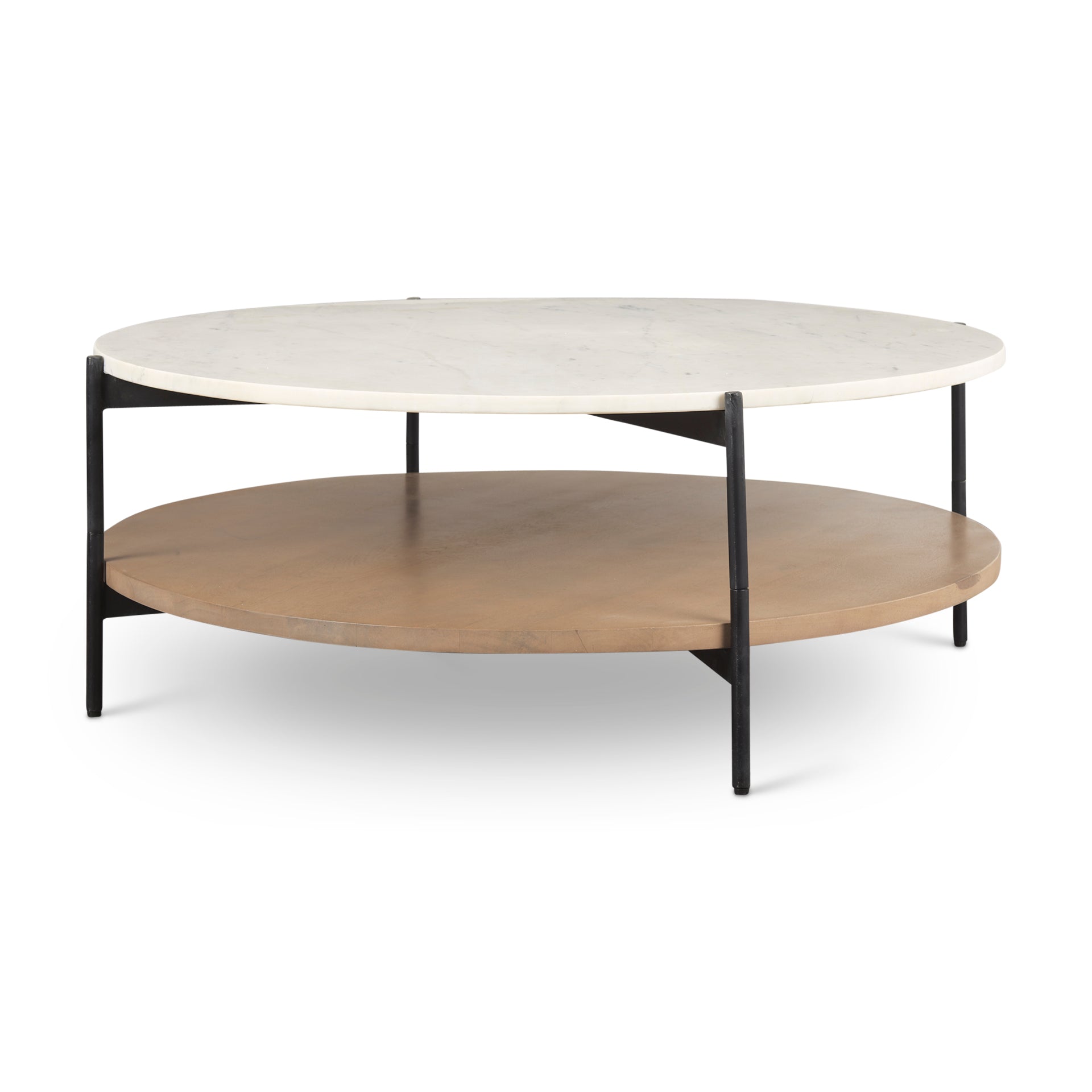 Mercana Larkin 42" x 42" x 16" Metal,Stone Coffee Table